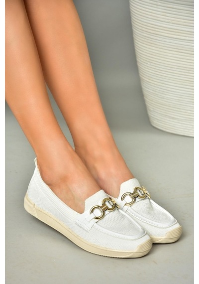 Fox Shoes S374610404 Beyaz Kumaş Günlük Kadın Ayakkabı Beyaz