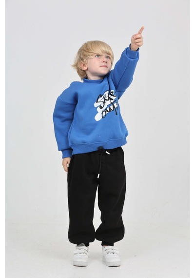 Toontoy Kids Toontoy Erkek Çocuk Skate Arka Baskılı Eşofman Takım Saks Mavisi