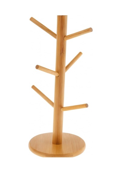 Ahşap Bambu Kupa Bardak Askısı 6'li Stand Doğal Mutfak Tezgahı İçin Kupa Standı Bardak Tutucu Modern Dekoratif D Diğer