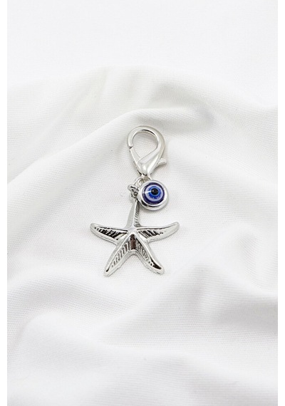 Metal Deniz Atı Nazar Boncuğu Klipsli Küçük Charm Anahtarlık Cüzd 31980758