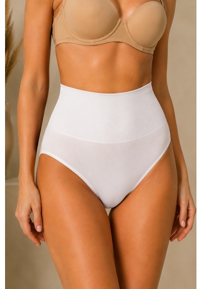 Fit Women Kadın Toparlayıcı Yüksek Bel Esnek Beyaz Külot