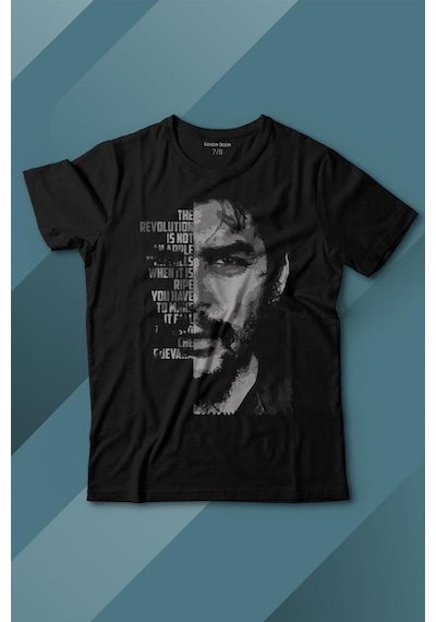 Kendim Seçtim Metal Poster Ernosto Che Guevara Hafl Face Yarım Yüz Baskılı Tişört Çocuk T-shirt 001