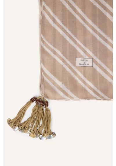 Defacto Fresh Scarfs X Defacto Summer Blocks Krem Viskon Püsküllü Şal I1743ax26smbg201 Bej-bg201