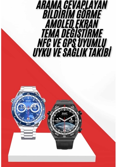 Akıllı Saat 1.62 İnç Ultimate Nabız Sensörlü Sesli Görüşme Yapabilen Yeni Nesil
