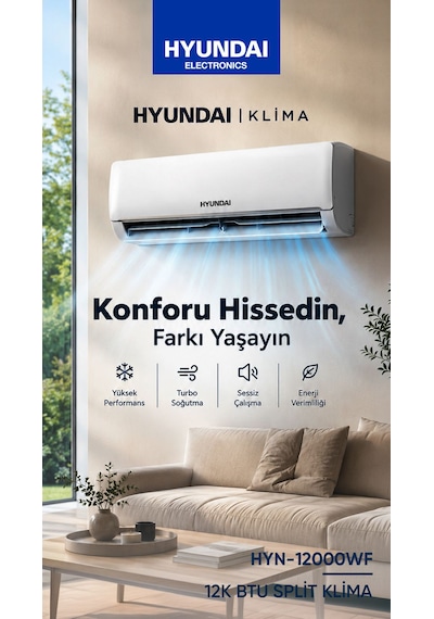 Hyundai HYN-12000WF 12000 Btu Inverter Klima