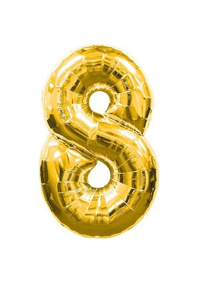 Gold Folyo Balon 8 Rakamı 100 CM