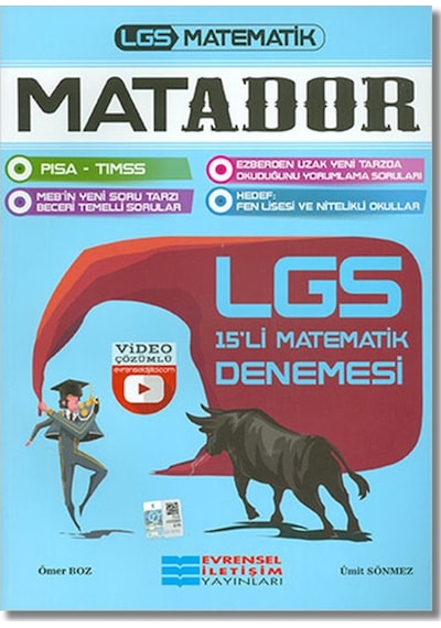 LGS Matador Video Çözümlü 15'li Matematik Denemesi - Ömer Boz - Evrensel İletişim Yayınları