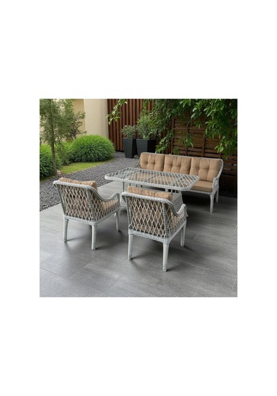 Kaş Alüminyum 3+1+1+masa Rattan Bahçe Balkon Mobilyası,rattan Beyaz/kumaş Bej Kaş Alüminyum 3+1+1+masa Rattan Bahçe Balkon Mobilyası,rattan Beyaz/kumaş Bej