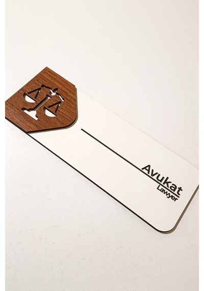 Avukat Odası Kapı Tabelası Kişiselleştirilebilir Mdf Ofis Oda İsimliği 19x7 Cm