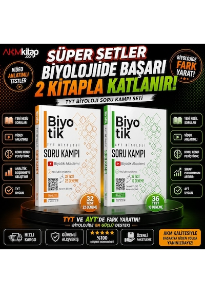 Biyotik Yayınları Tyt Ayt Biyoloji Soru Kampı Seti 2 Kitap