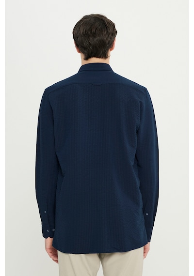 AC&Co / Altınyıldız Classics Erkek Lacı Slim Fit Dar Kesim Düğmeli Yaka %100 Pamuk Gömlek Lacı Lacivert AC&Co / Altınyıldız Classics Erkek Lacı Slim Fit Dar Kesim Düğmeli Yaka %100 Pamuk Gömlek Lacı Lacivert