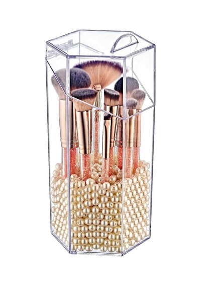 Kapaklı Makyaj Fırçası Düzenleyici Organizer Plastik Şeffaf Tr Diğer