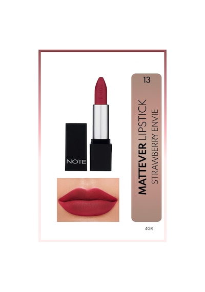 Note Cosmetique Mattever Lipstick Yarı Mat Saten Bitişli Ruj 13 Strawberry Envie - Pembe