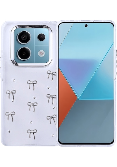 Xiaomi Redmi Note 14 Pro 4g Kılıf Airbag Tasarımlı Simli Şeffaf Zore Kutup Kapak Fiyonk