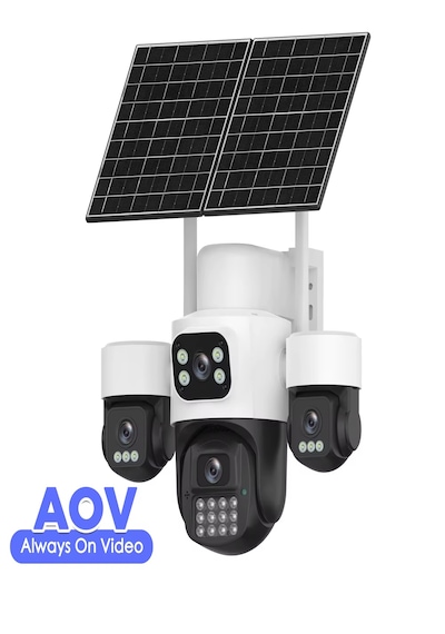 Inox X14 3mp+3mp+3mp+3mp 12mp 4g E-sim Kartlı 2xsolar Panelli 4 Lens 1 Ptz Akıllı Kamera + 128gb Sd Kart