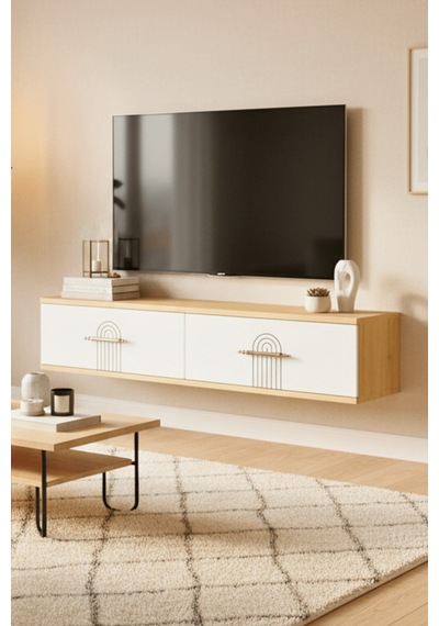 Tda1215db - İda120 Duvara Montaj Tv Stand, Tv Rafı, Tv Sehpası Safirmeşe - Beyaz 120cm Tda1215db - İda120 Duvara Montaj Tv Stand, Tv Rafı, Tv Sehpası Safirmeşe - Beyaz 120cm