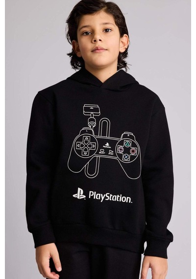 Defacto Erkek Çocuk Playstation Kapüşonlu Sweatshirt F9906a825cwbk81 Siyah-bk81