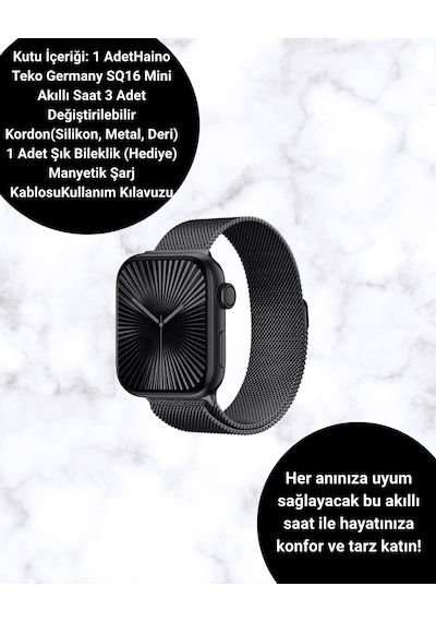 Sq-16 Mini Series 10 Dokunmatik Akıllı Saat Ritmi, Spo2, Uyku Takibi - Lisinya