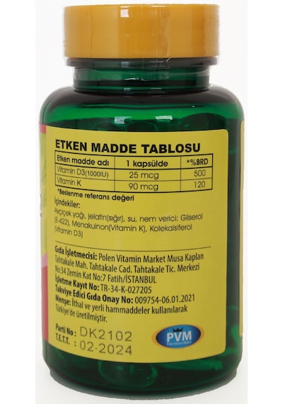 Vitapol Vitamin D3 Vitamin K2 2 Adet 100 Softgel D Vitamini K Vit