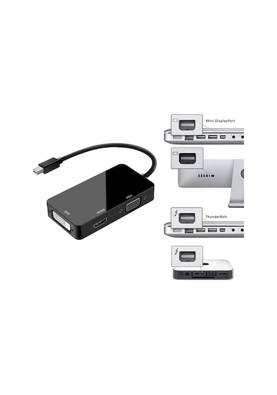Mini Displayport To Hdmi Dvi Vga Çevirici Kablo Apple Uyumlu MacBook Görüntü