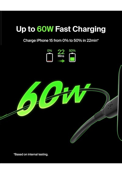Belkin Boost Charge 60w Usb-c - Usb-c Kablosu 1m, Siyah 100 Cm