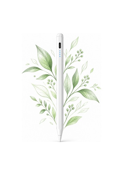 Samsung Galaxy A9 Plus X210 Uyumlu Type-c Şarjlı Aktif Stylus Dokunmatik Ekran Kalemi Not & Çizim Beyaz