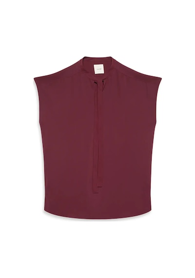 Calvin Klein Chiffon Ss Tie Neck, Gex Bordo Kadın Bluz