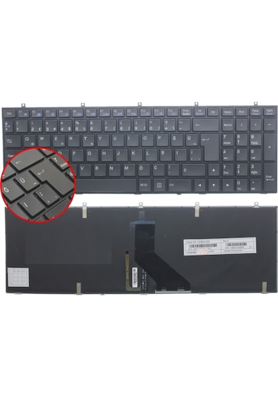 Clevo, Monster A5 V1.1, W370, W670 Notebook Klavyesi Siyah Tr Işıklı / Kl0892ld