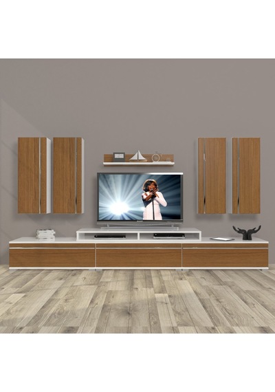 Decoraktiv Ekoflex 8d Mdf Tv Ünitesi Tv Sehpası Beyaz - Ceviz
