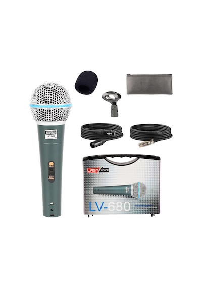 Lastvoice Lv-680 Profesyonel Dinamik EL Mikrofonu (Çift Kablo Sünger Tutacak Çanta )