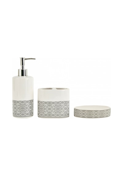 Karaca Home Costa 3 Parça Banyo Seti Beyaz - Gri Karaca Home Costa 3 Parça Banyo Seti Beyaz - Gri