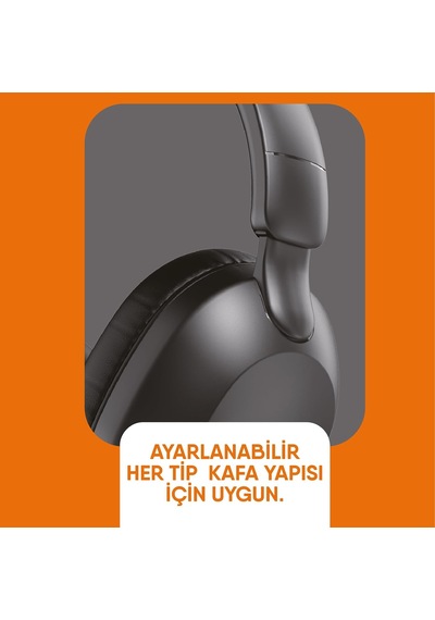 Kulak Üstü Bluetooth Kulaklık Net Ve Dengeli Ses - Uzun Pil Ömrü Siyah