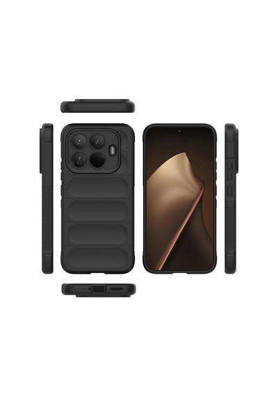 Vendas Xiaomi 15t Pro Kılıf Esnek Tpu Oyuklu Arka Yüzey Tasarımlı Zore Etnik Silikon Kapak Siyah