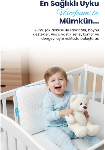 Viscofoam Ortopedik Bebek Yastığı Visco Bebek Yastığı 45 x 30 x 8 CM