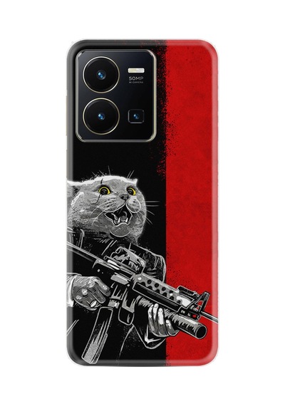 Vivo Y36 Kılıf Silikon Desen Özel Seri Çılgın Kedi 1674