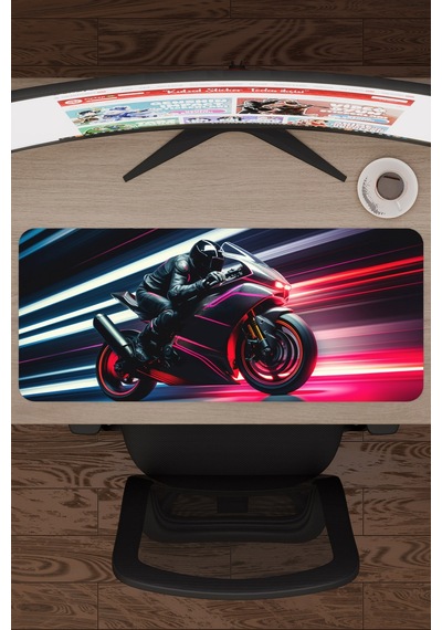 Motorsiklet Kaymaz Dikişli Kauçuk Oyuncu Mousepad V3 - 70x30 Xl Gaming Mouse Pad Fare Altlığı