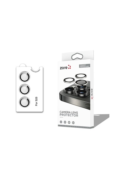 Vendas Samsung Uyumlu Galaxy S25 Zore Cl-12 Premium Safir Parmak İz Bırakmayan Anti-reflective Kamera Lens Koruyucu Gümüş