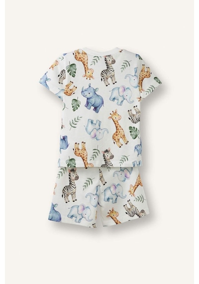Defacto Hayvan Baskılı 2li Ecru Pijama Takımı Erkek Bebek H4032a526hser233 Ekru-er233