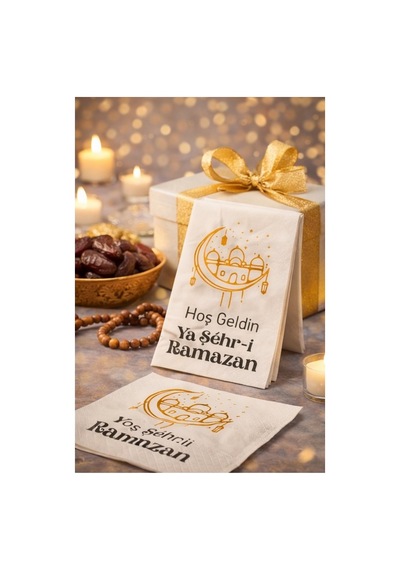 Hoş Geldin Ya Şehr-i Ramazan Gold Yazılı 25li Peçete