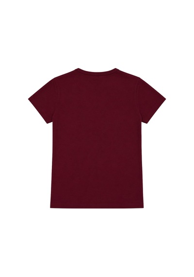 Vadon 1003 Kadın Pamuklu Slim Fit Bisiklet Yaka Yumuşak Dokulu Basic T-shirt Bordo