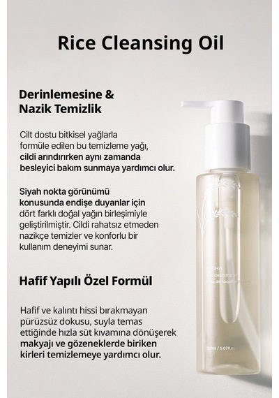 Makyaj Temizleme Yağı & Temizleme Köpüğü İçeren 2 Adımlı Set Mıdha Rice 2 Step Cleansing Duo Set