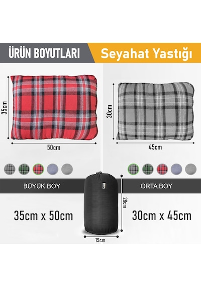 Haegs Kamp Yastığı, Seyahat Yastığı, Silikon Elyaf Dolgulu Hafif Küçük Yastık, Orta Sertlikte, Nefes Alabilir Kılıf, Kamp, Uçak Ve Araba İçin İdeal 30x45cm Flanel Gri