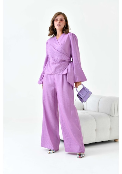 Ftz Women Kadın Pantolonlu Simli Takım Lila 30863-lila Lila