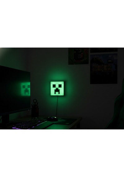 Sincara Home Minecraft Creaper Figürlü Gece Lambası Lightbox Yeşil