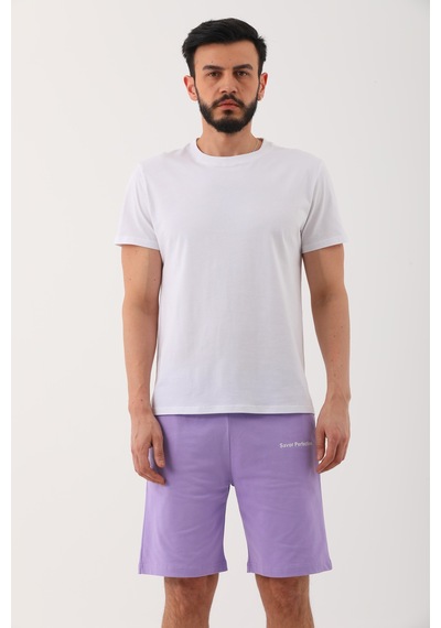 Penyebizden Erkek Regular Fit Normal Kesim %100 Pamuklu Şort-lila