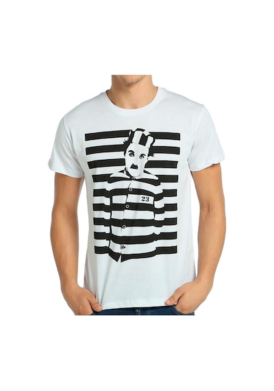 Bant Giyim - Charlie Chaplin Beyaz Erkek T-Shirt Tişört