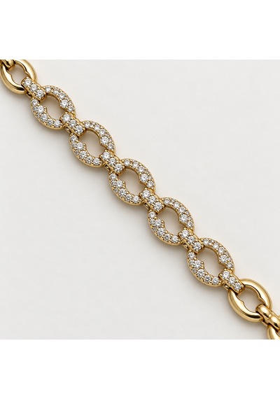 Xp Golden Muse 14k Altın Rengi Taşlı Kahve Çekirdeği Zincir Kadın Bileklik - 17 - 19 Cm Renkli