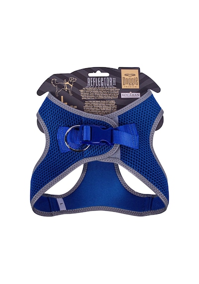 Doggie Havalı Dokuma Reflektör Serisi Küçük Irk Göğüs Tasması Mav Mavi