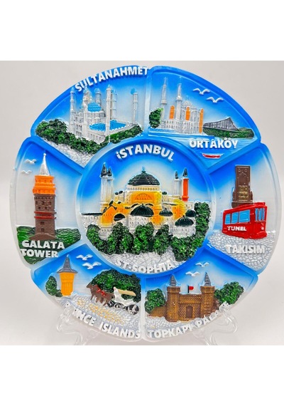 Ayasofya Temalı Kabartmalı Dekoratif Tabak Masa Ve Duvar Dekoru 18 Cm
