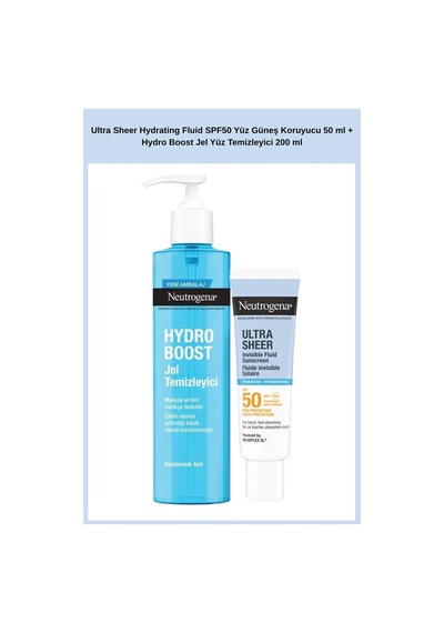 Ultra Sheer Hydrating Fluid Spf50 Yüz Güneş Koruyucu 50 Ml + Hydro Boost Jel Yüz Temizleyici 200 Ml